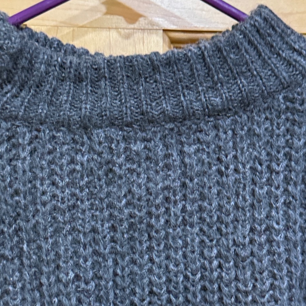 Simple Dark Gray Crew Neck Sweater - Picture 12 of 16